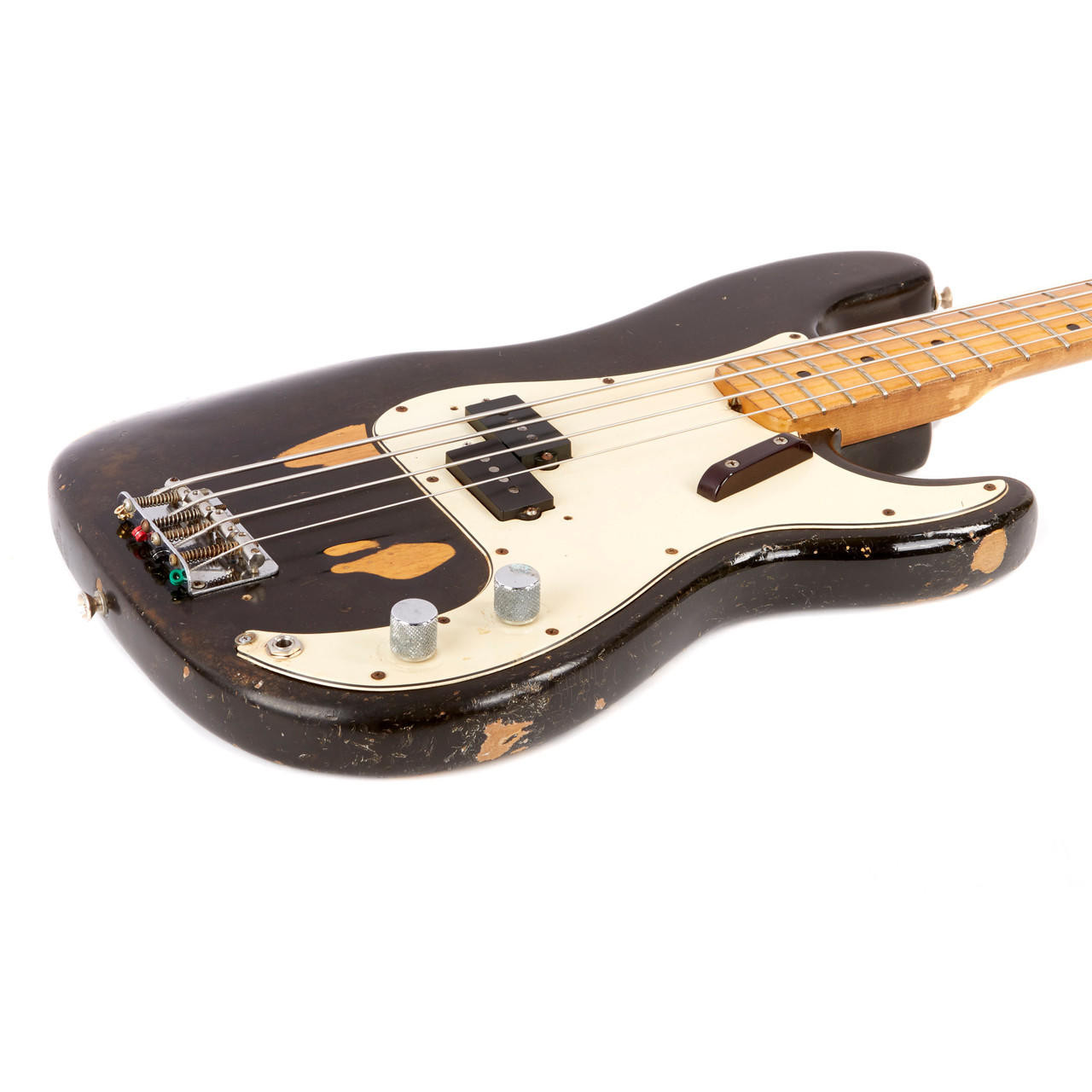 Vintage Fender Precision Bass Custom Color Black 1972 | Cream City