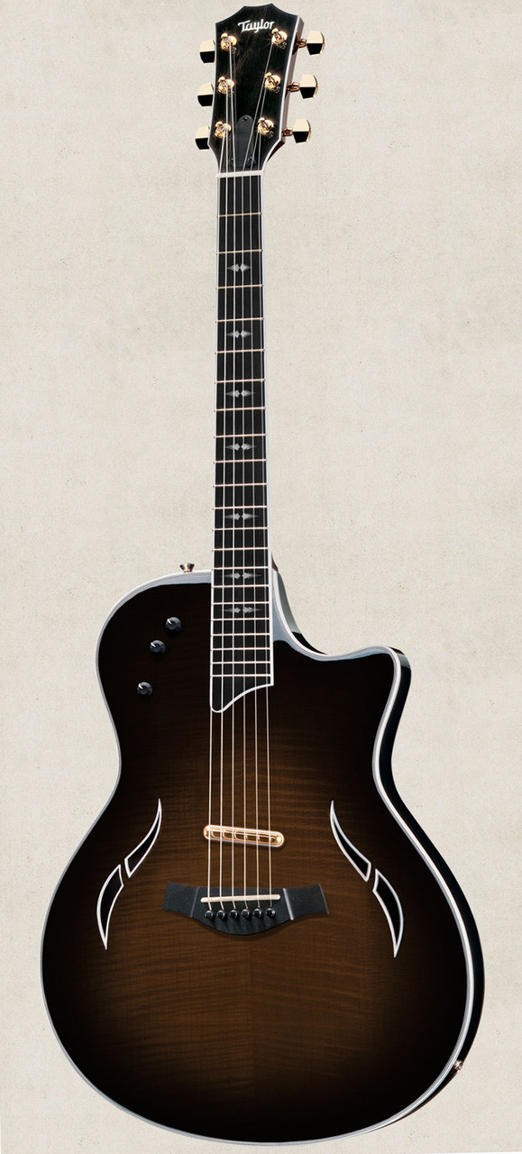 Taylor T5C1 Flame Maple Black Acoustic Electric Guitar | Cream