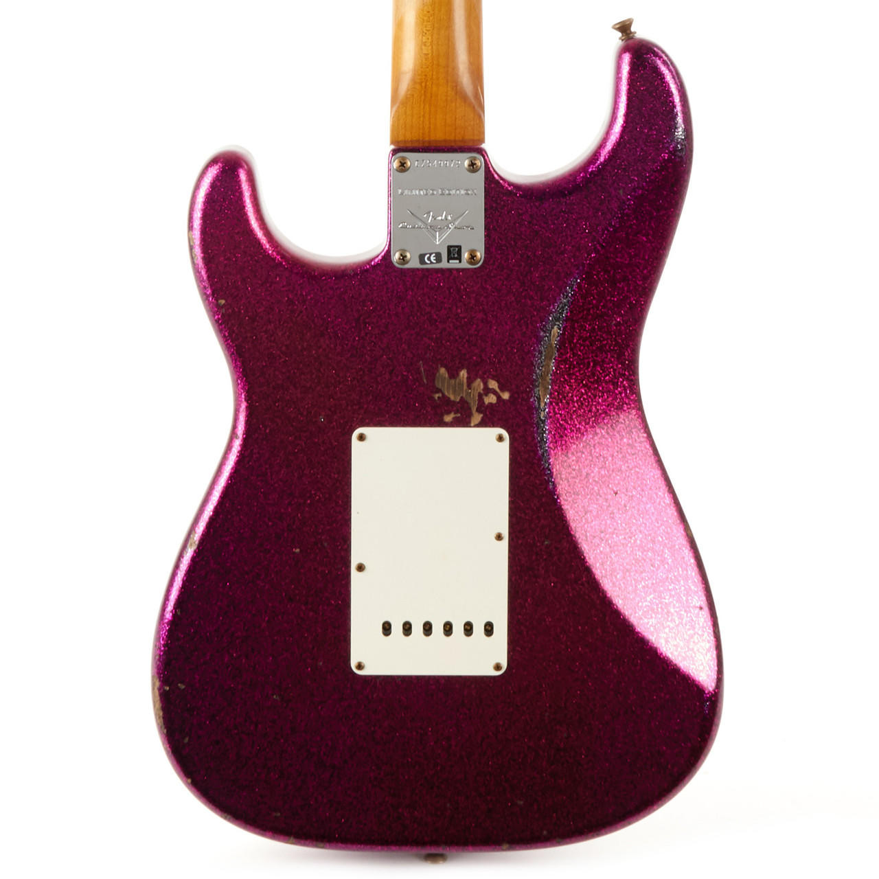 ギター Fender Custom Shop MasterGrade 1961 aged Fender Custom Shop 1961 Stratocaster Relic - Aged Magenta Sparkle