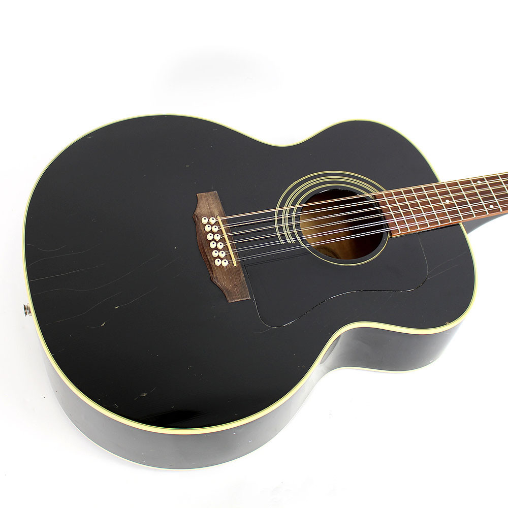 1987 Guild JF30-12 Jumbo Black 12 String Acoustic-Electric Guitar