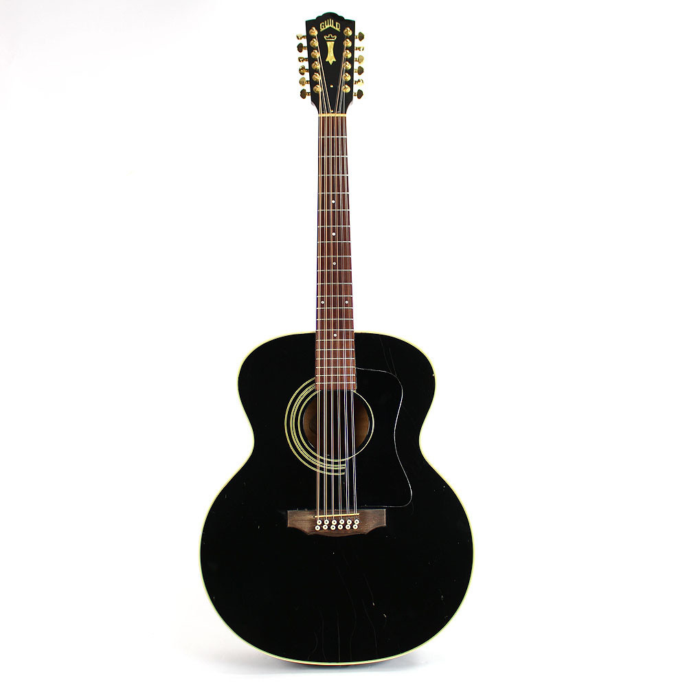 1987 Guild JF30-12 Jumbo Black 12 String Acoustic-Electric Guitar