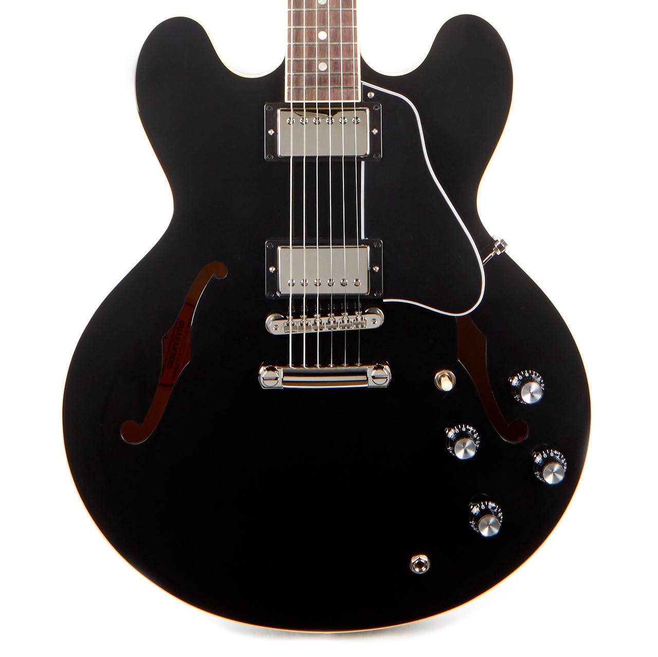ギター Gibson ES-335 Ebony Gibson ES-335 Semi-Hollow Electric Guitar - Vintage Ebony | Cream