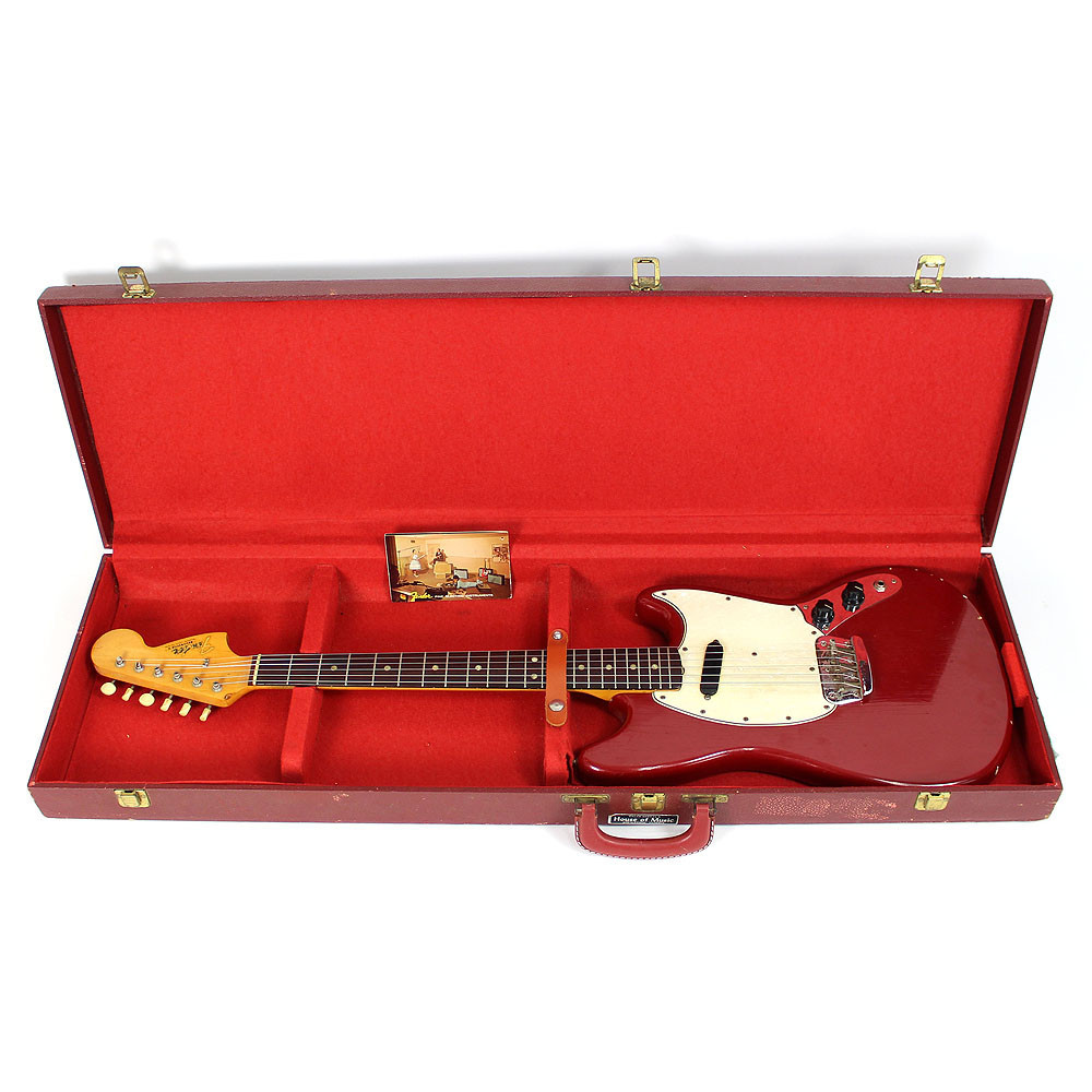 Vintage 1966 Fender Musicmaster II Electric Guitar Red Finish