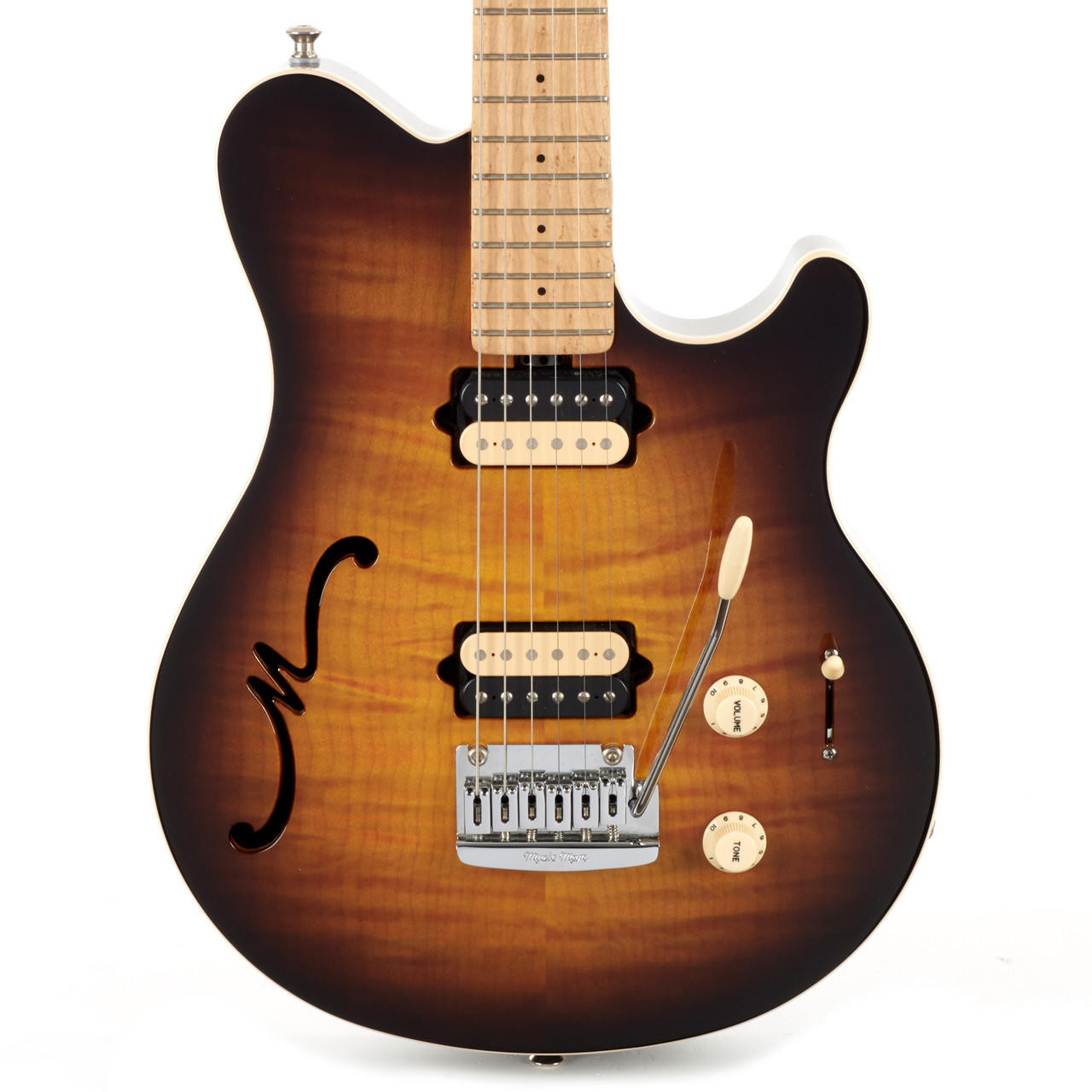Used Ernie Ball Music Man Axis Super Sport Semi Hollow HH Tobacco