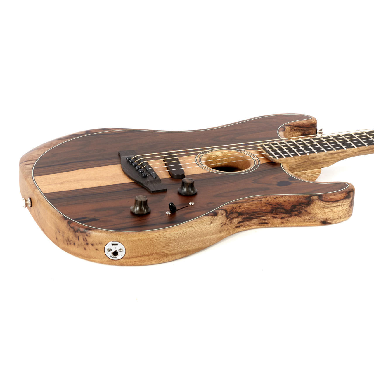 Fender Exotic American Acoustasonic Stratocaster Ebony - Ziricote