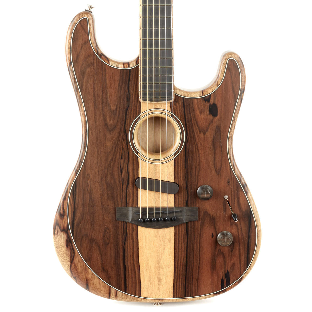 Fender Exotic American Acoustasonic Stratocaster Ebony - Ziricote