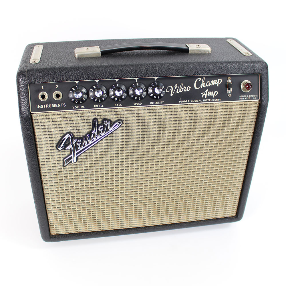 Vintage 1966 Fender Blackface Vibro Champ 1x8 Tube Combo Amp