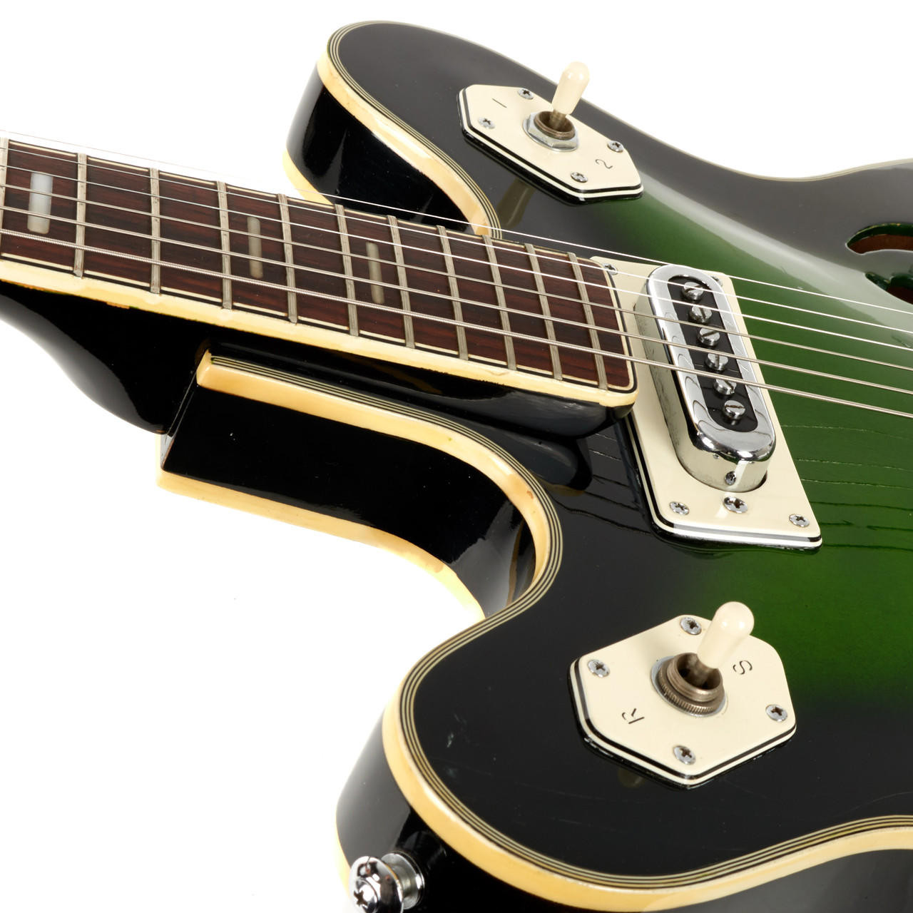 Vintage Greco Hollowbody Electric Guitar Green Sunburst | Cream