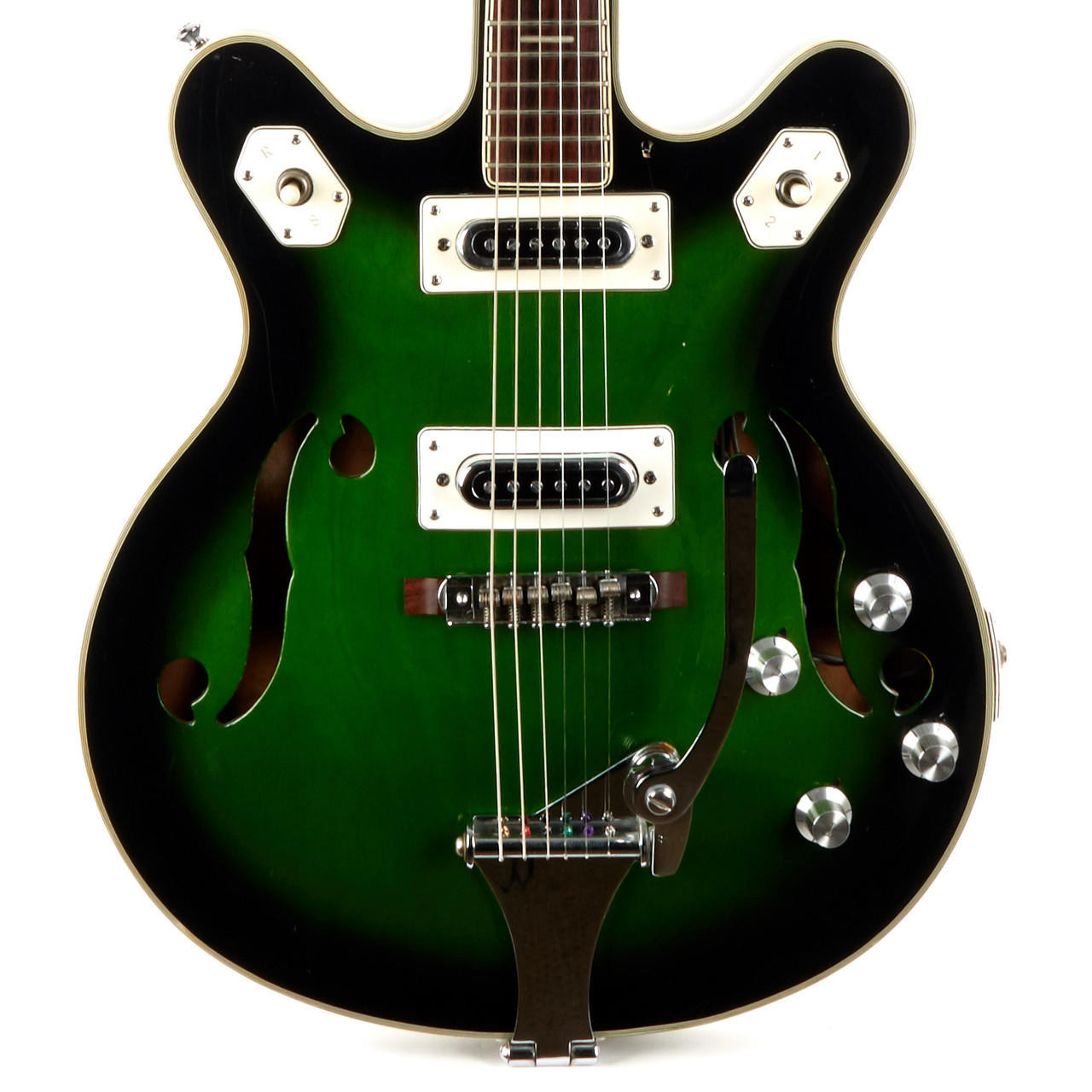 Vintage Greco Hollowbody Electric Guitar Green Sunburst | Cream