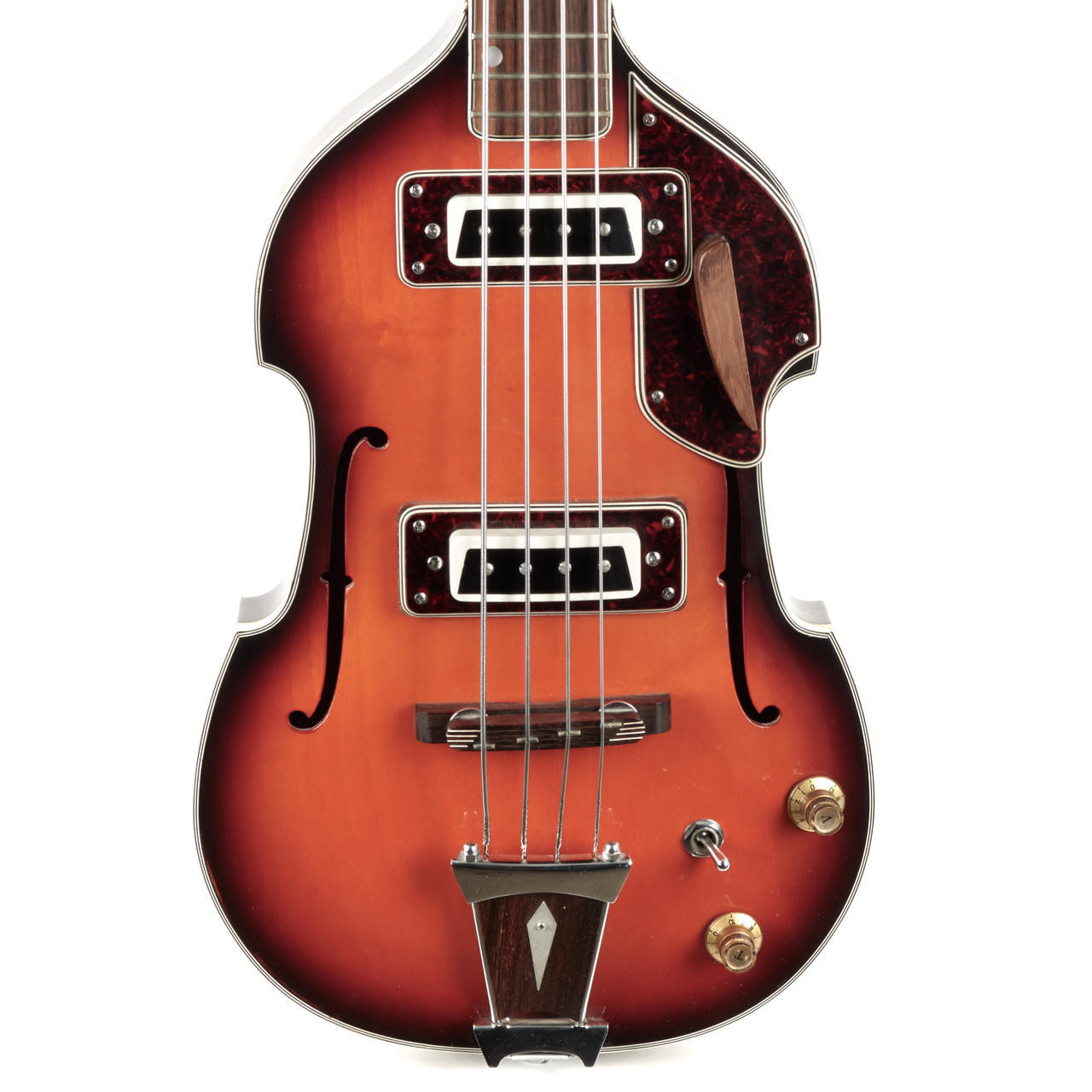 Vintage Aria Scroll Headstock Violin Bass Sunburst MIJ | Cream