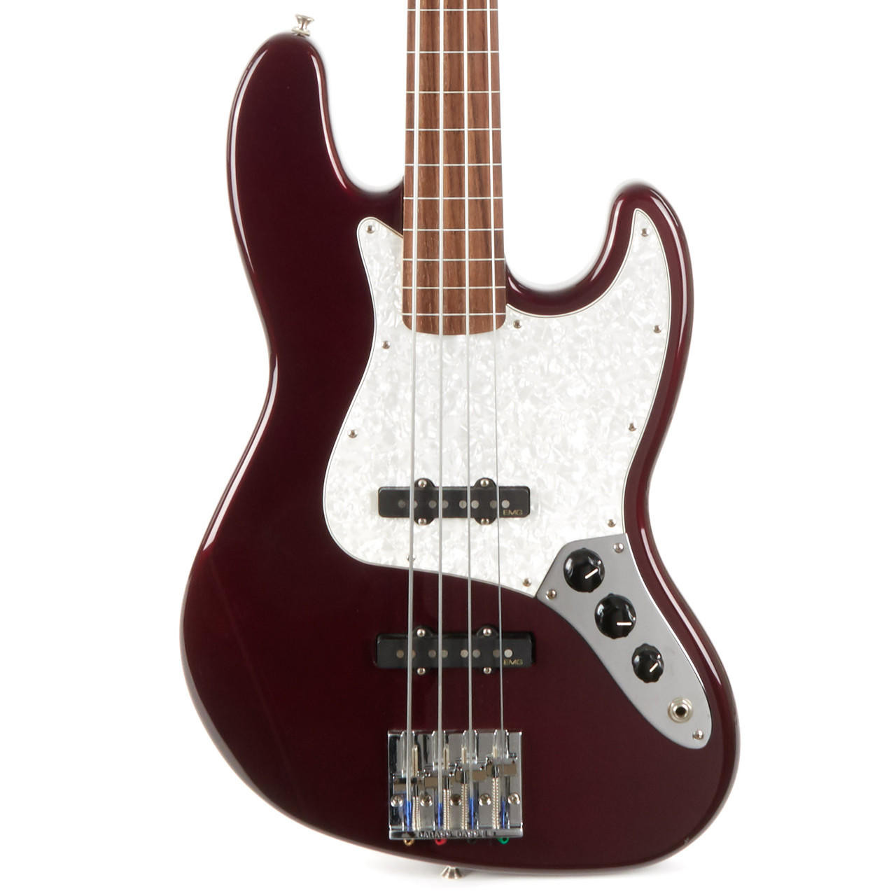 Used Fender Jazz Bass Fretless MIM Wine Red 2003 | Cream City Music