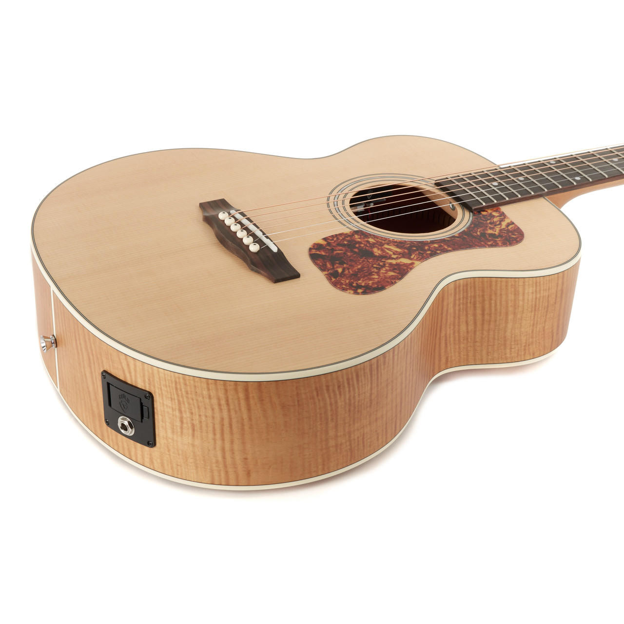 Guild Jumbo Junior Flame Maple Acoustic - Antique Blonde Satin