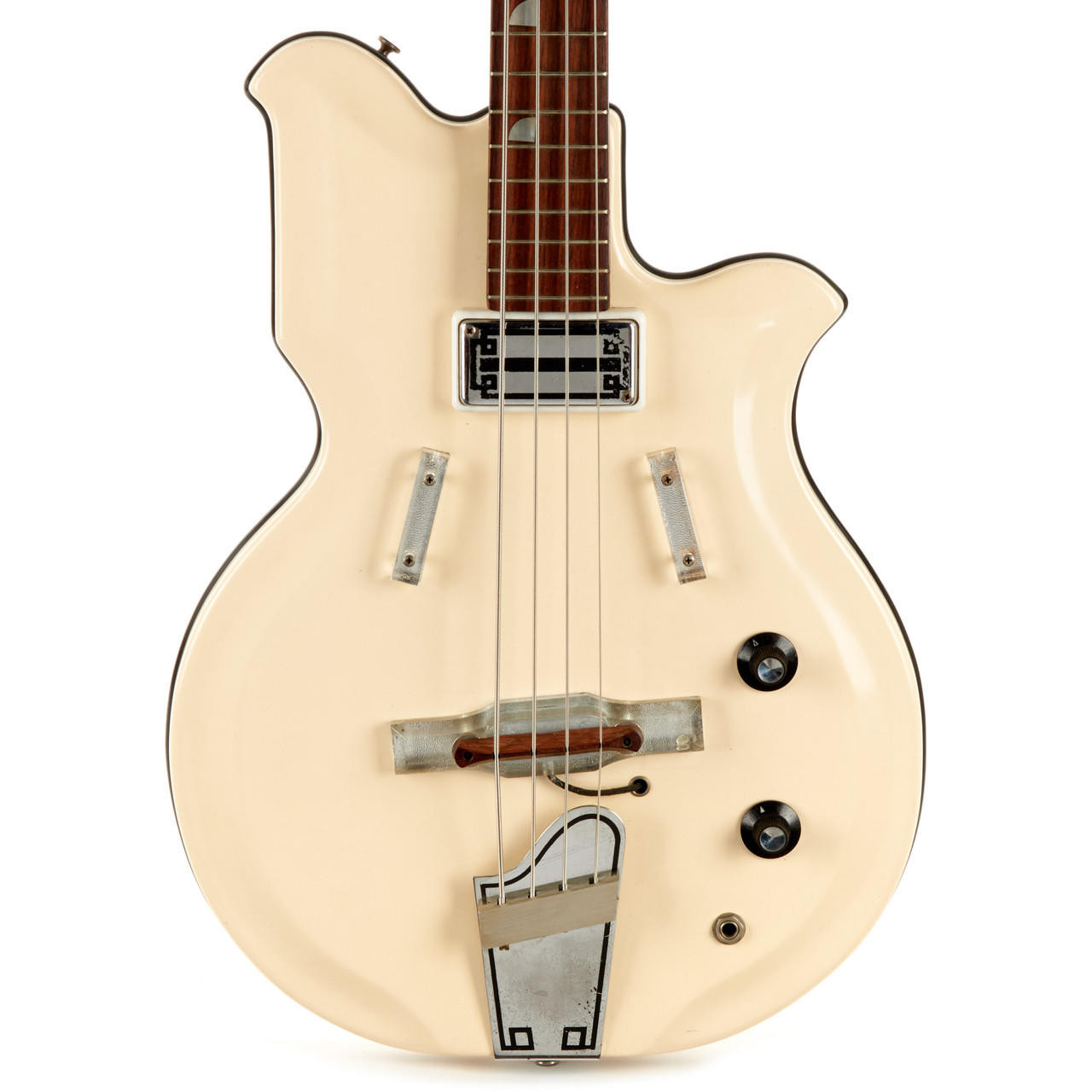 Vintage National Val-Pro 85 Bass Snow White 1965 | Cream City Music