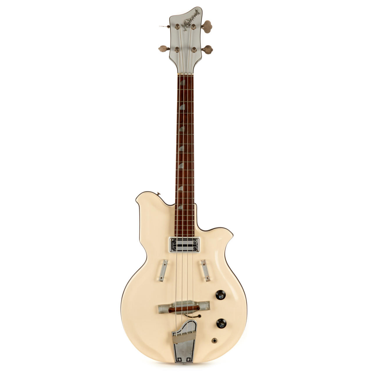 Vintage National Val-Pro 85 Bass Snow White 1965 | Cream City Music