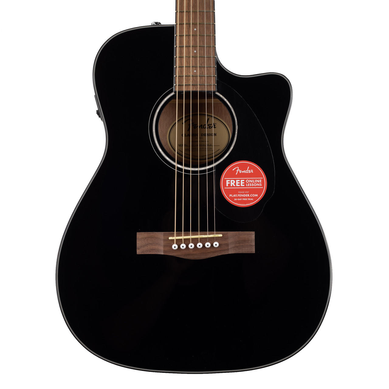 Fender CC-60SCE Concert Acoustic Electric - Black | Cream City Music