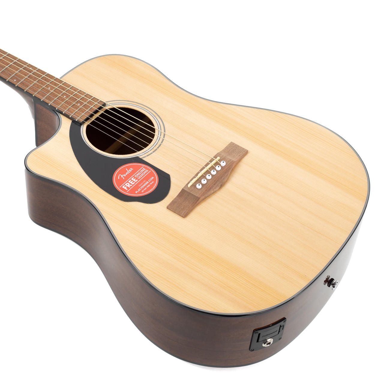 Fender CD-60SCE Dreadnought Left Handed Walnut - Natural | Cream