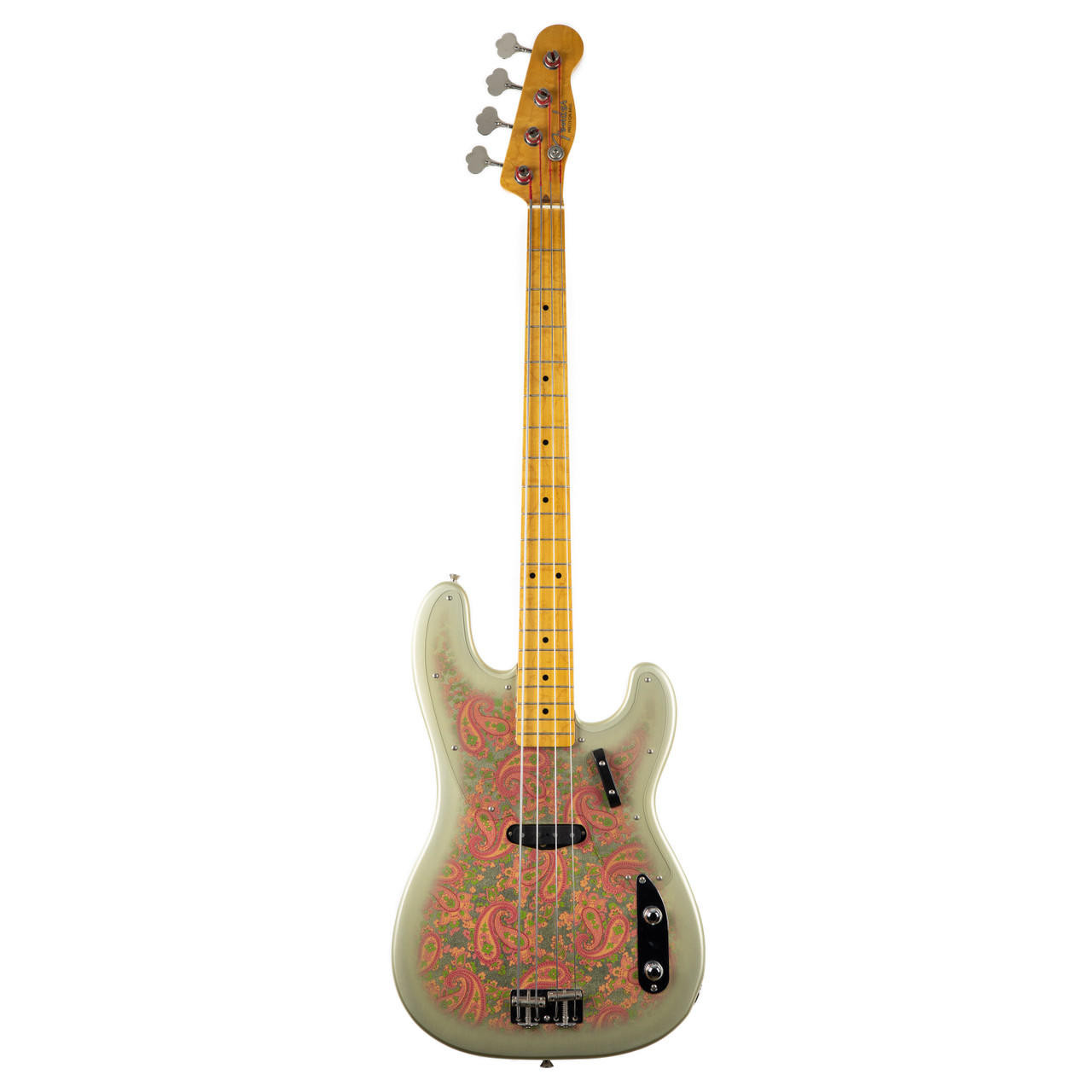 Used Fender Precision Bass Crafted In Japan Rare Gold Paisley 2002