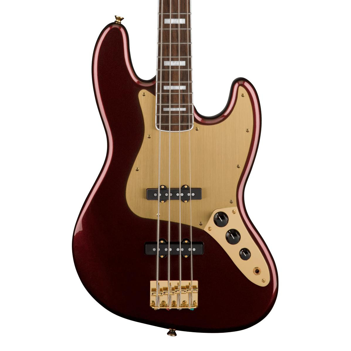 Squier 40th Anniversary Jazz Bass Gold Edition Laurel - Ruby Red