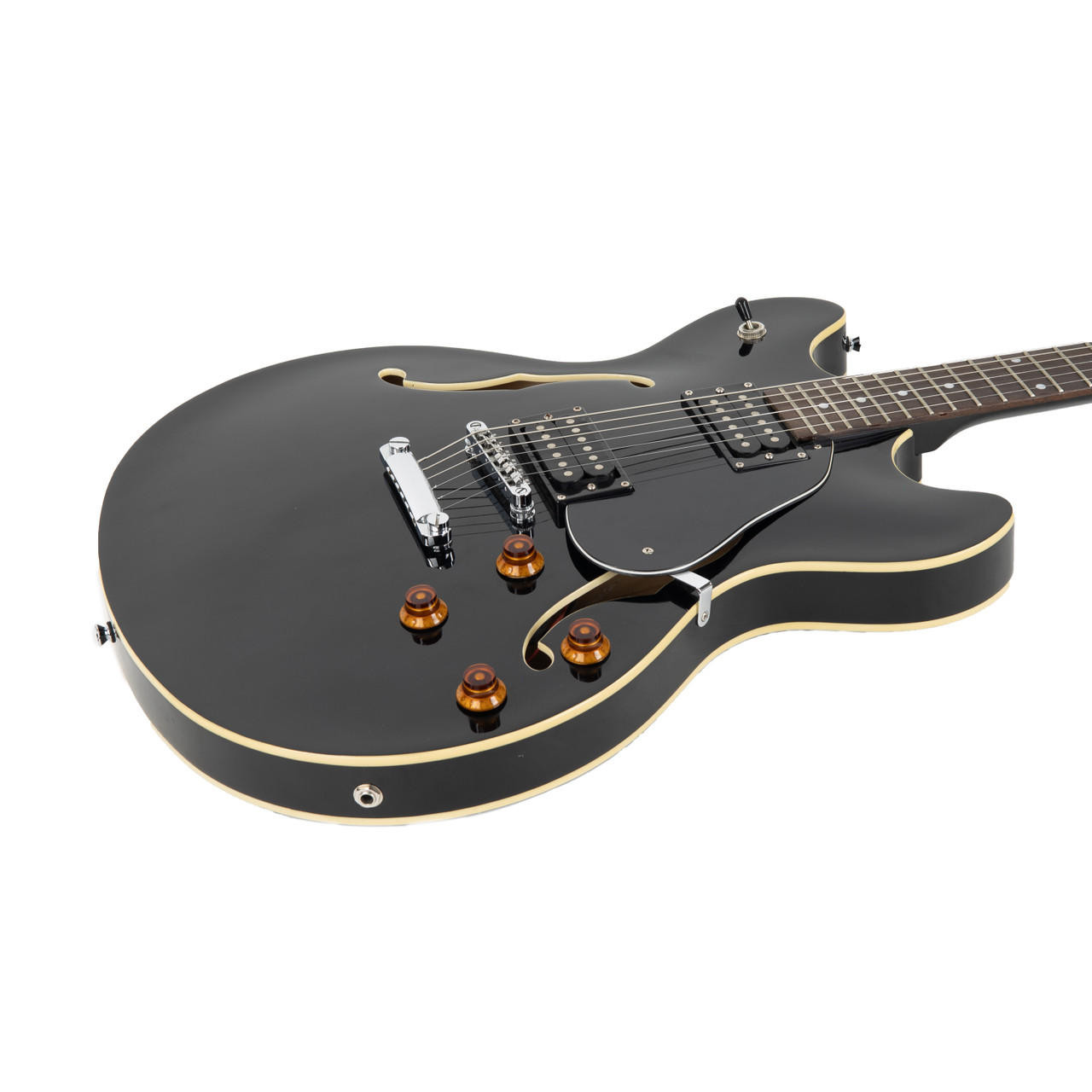Used Oscar Schmidt Delta King Semi Hollow Guitar Black | Cream