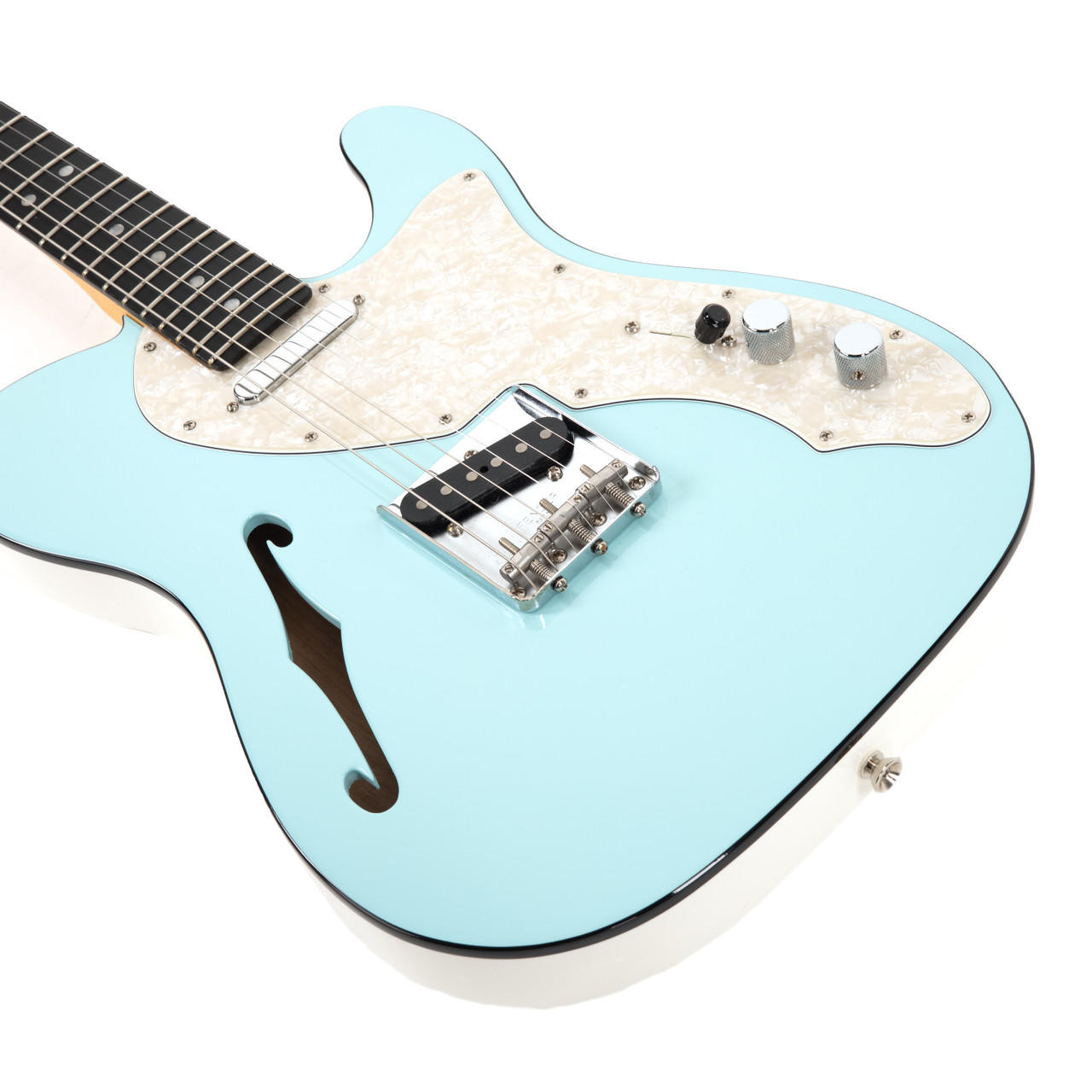 Used Fender FSR Telecaster Thinline Daphne Blue Arctic White 2019