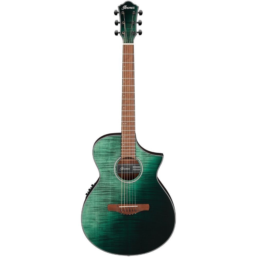 Ibanez AEWC32FM Acoustic Electric - Dark Green Sunset Fade | Cream