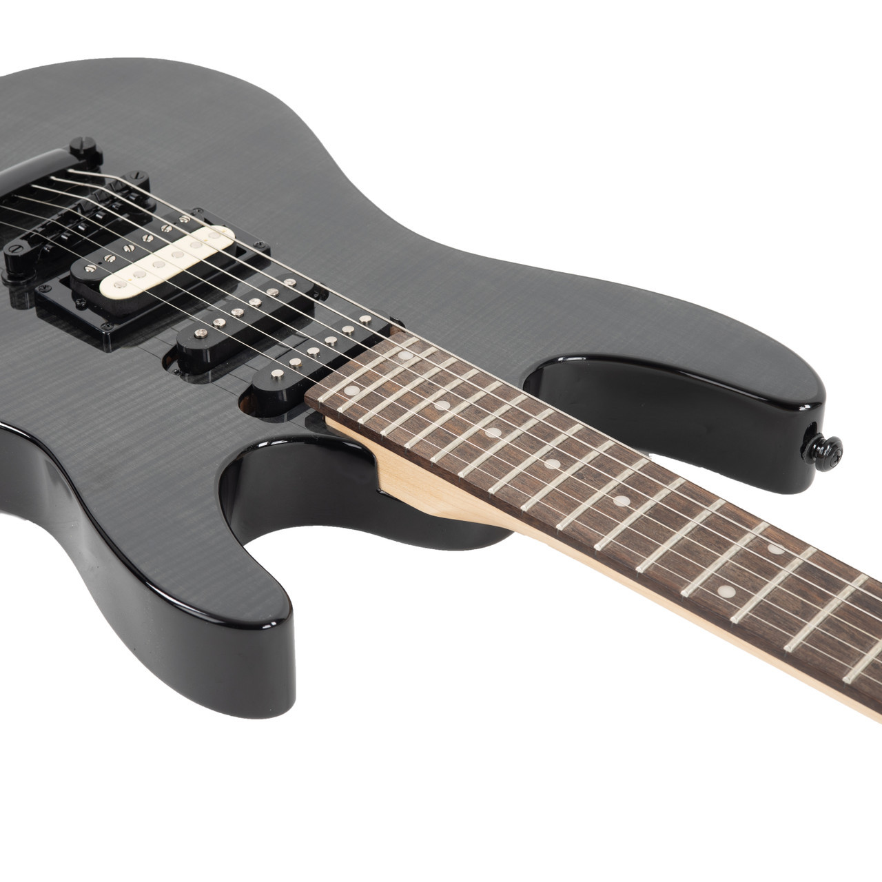 Kramer Striker Figured HSS Stoptail - Transparent Ebony | Cream