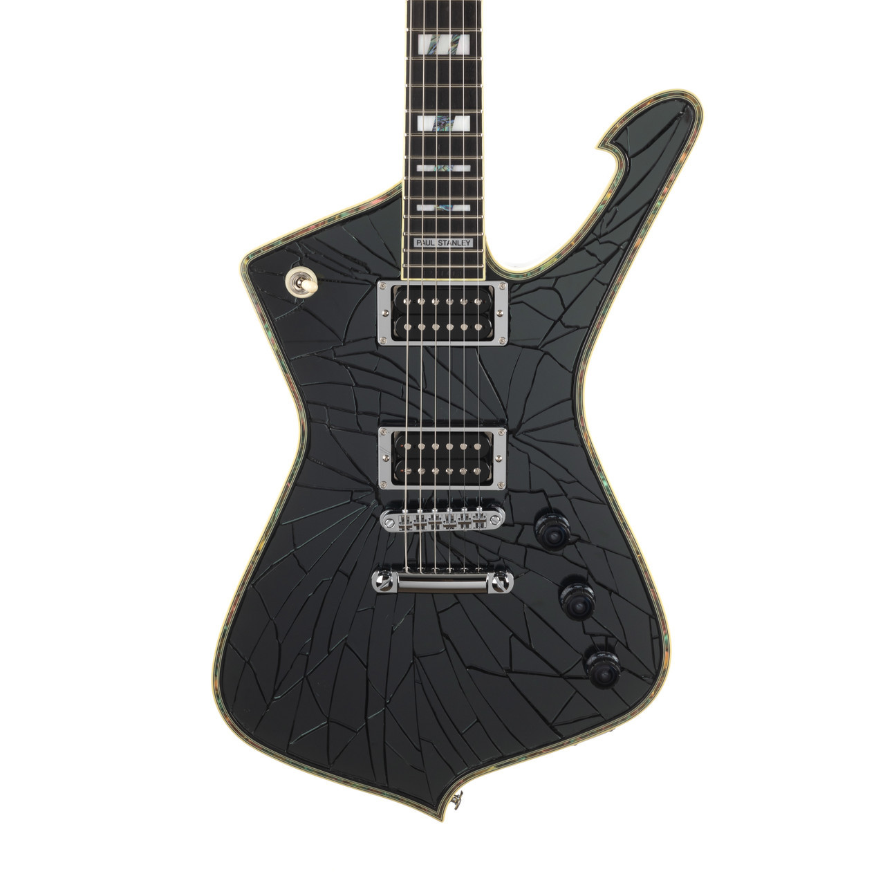 Ibanez Paul Stanley Signature PS3CM - Black Cracked Mirror | Cream