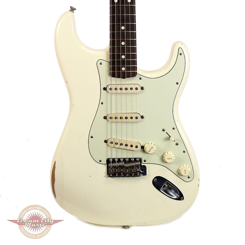 春セール‼️Fender homage white ストラトタイプ 2013 Fender Road Worn Stratocaster Olympic White Finish Upgraded