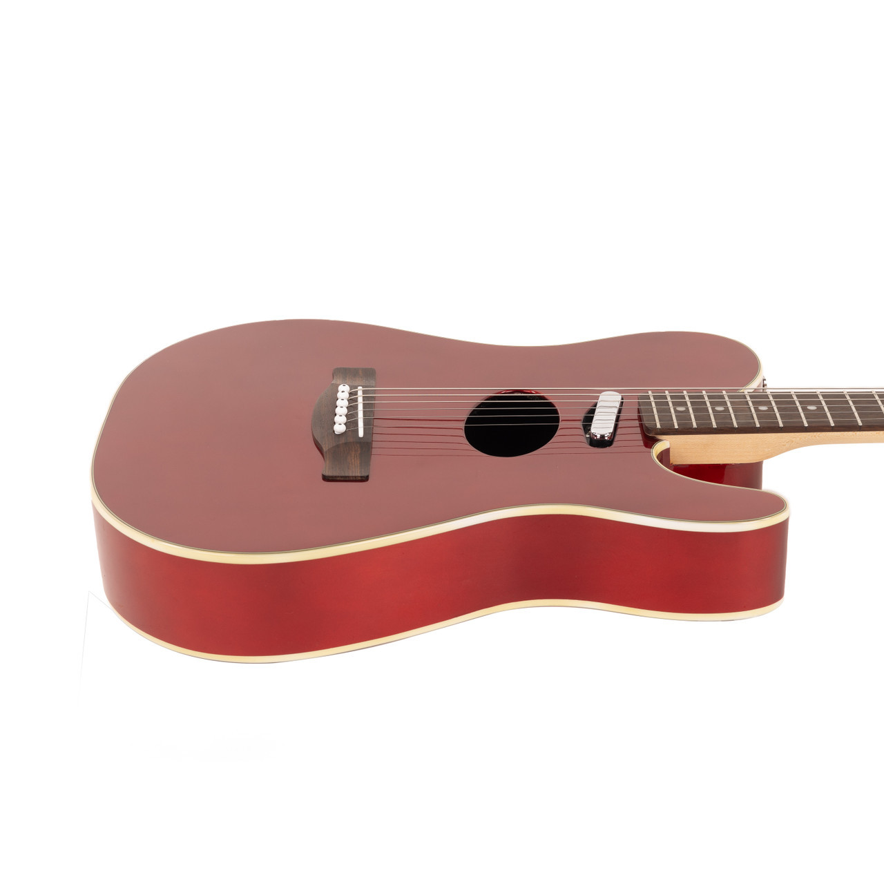 2008 Fender Telecoustic DLX Candy Apple Red | Cream City Music