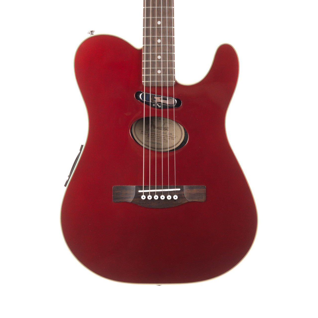 2008 Fender Telecoustic DLX Candy Apple Red | Cream City Music