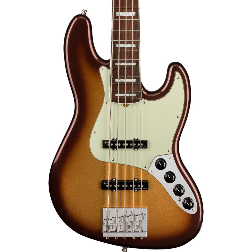 Fender American Ultra Jazz Bass V Rosewood - Mocha Burst | Cream