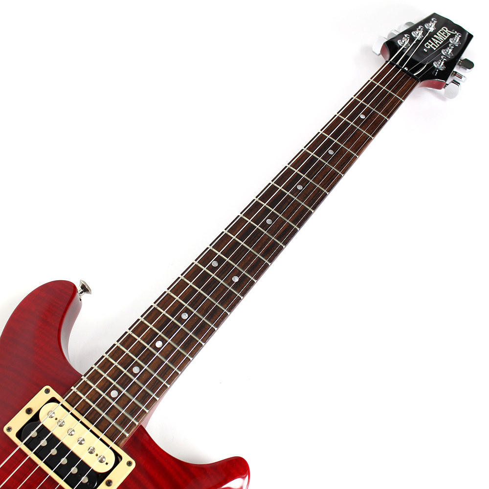 1993 USA Hamer Studio Electric Guitar Flame Top Trans Cherry