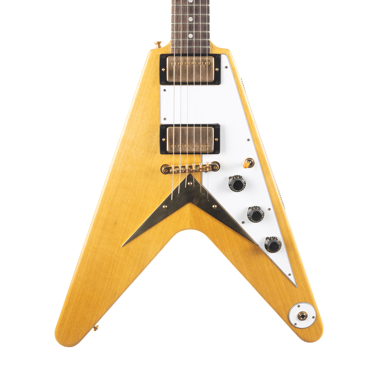 Gibson Custom Shop 1958 Korina Flying V Reissue - White Pickguard