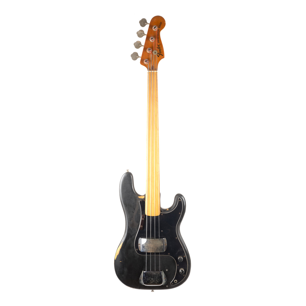 Vintage Fender Precision Bass Fretless Black 1975 | Cream City Music