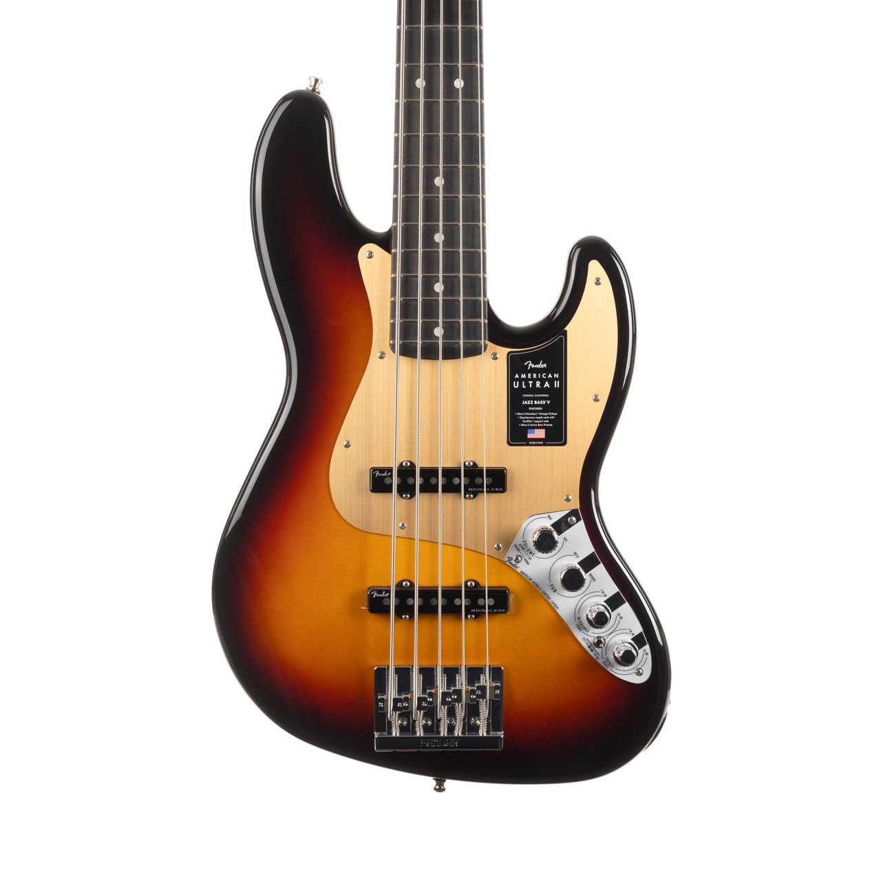 Fender American Ultra II Jazz Bass V Ebony - Ultraburst | Cream