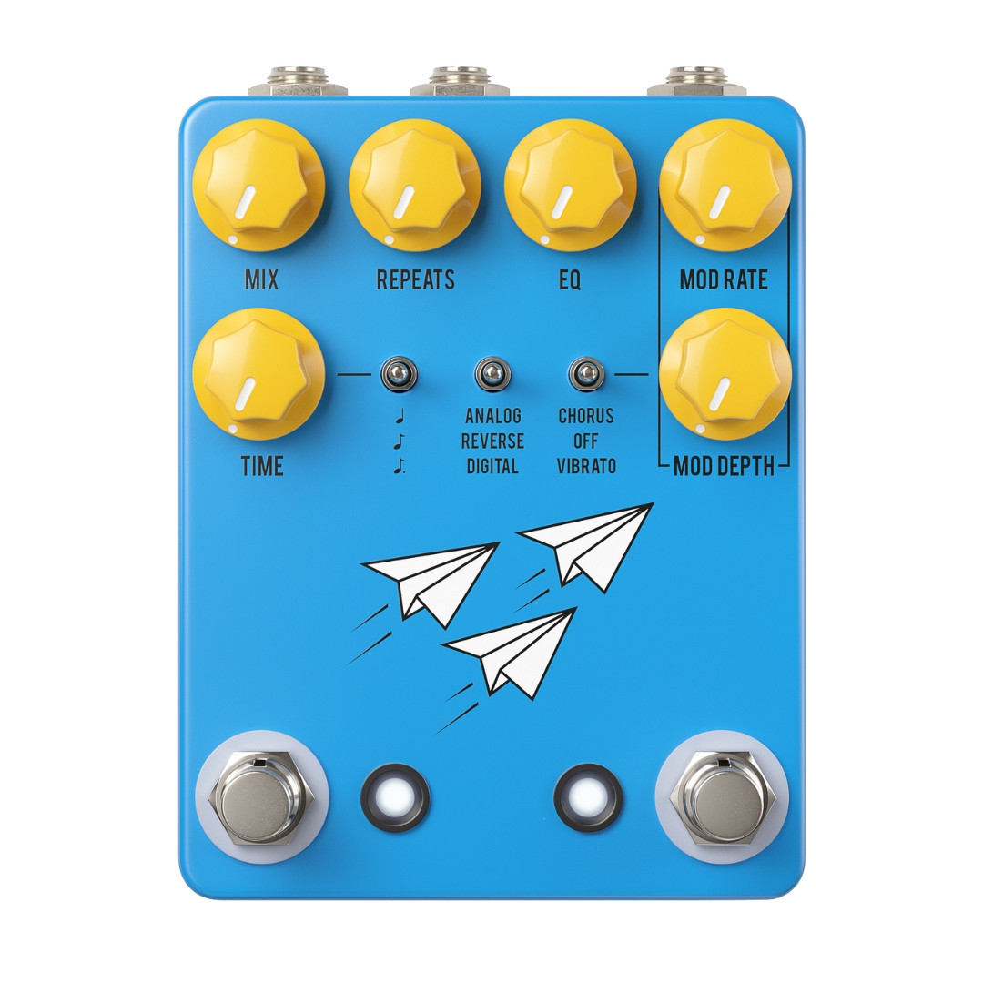 JHS Flight Delay Analog Digital Reverse Delay Pedal - Blue | Cream