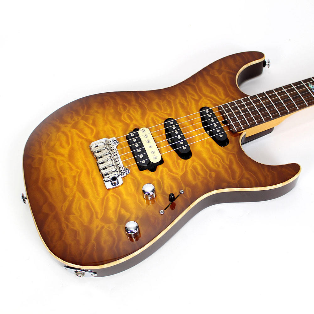 ギター Suhr Standard Quilt Maple Honey Burst 2003 Suhr Limited Edition Standard Chambered Electric Guitar Honey