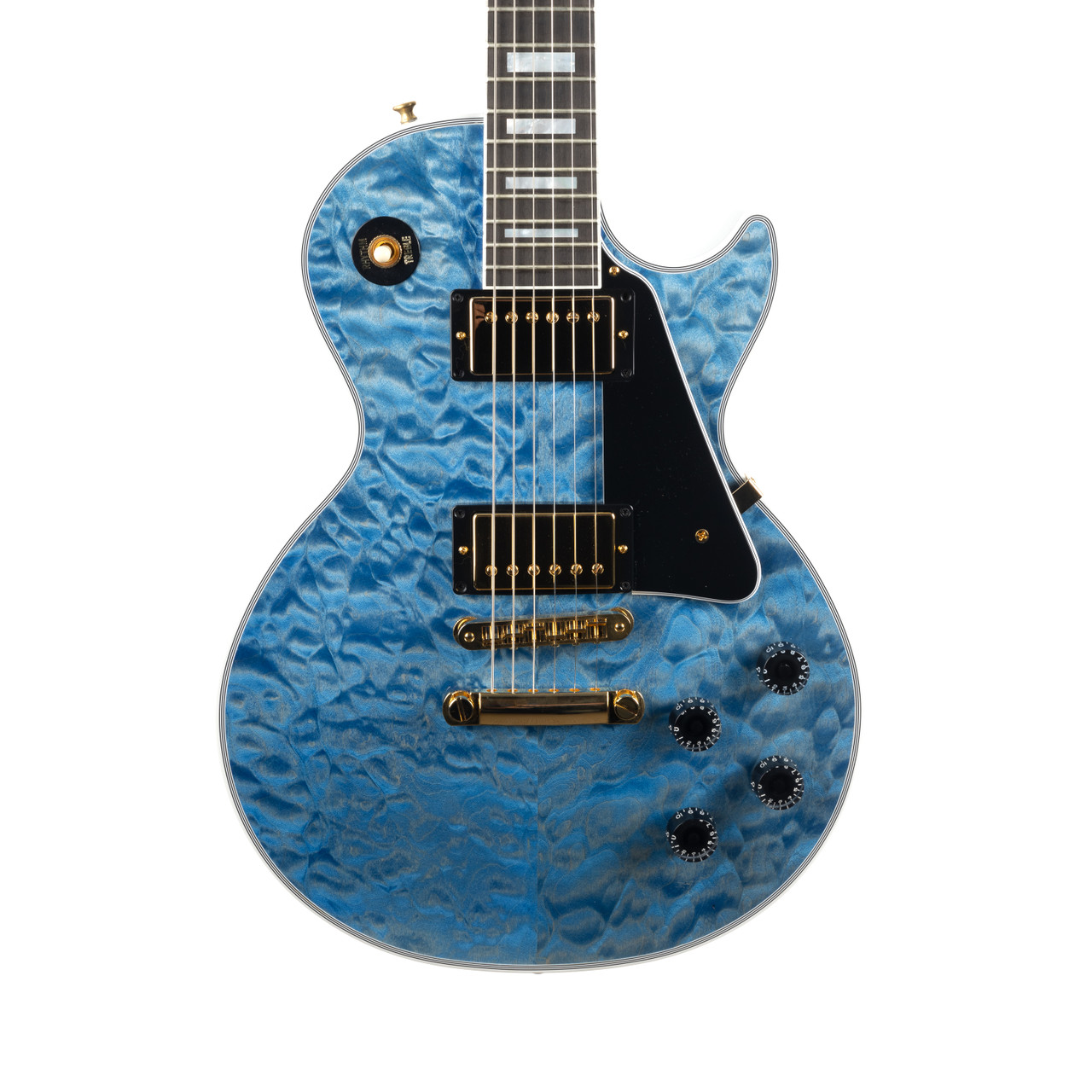 Gibson Custom Les Paul Custom 5A Quilt Top - Ocean Blue | Cream