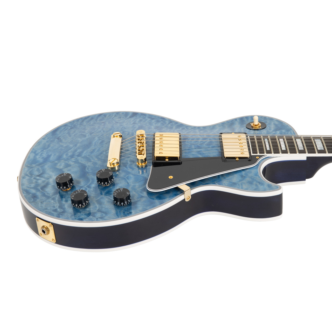 Gibson Custom Les Paul Custom 5A Quilt Top - Ocean Blue | Cream