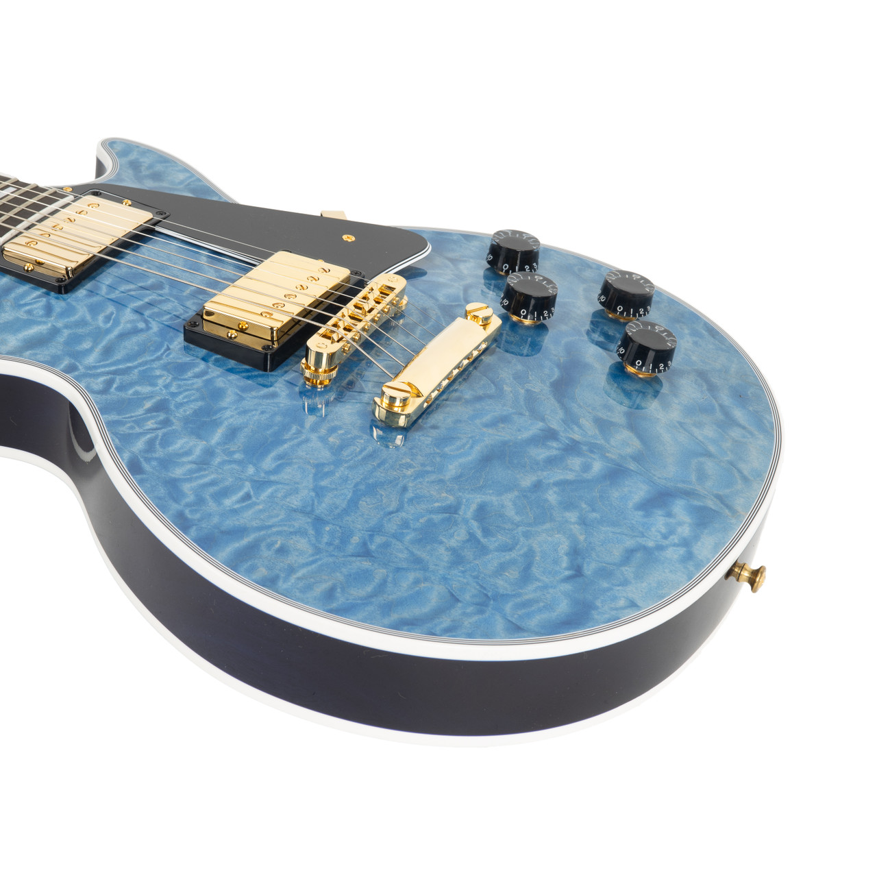 Gibson Custom Les Paul Custom 5A Quilt Top - Ocean Blue | Cream