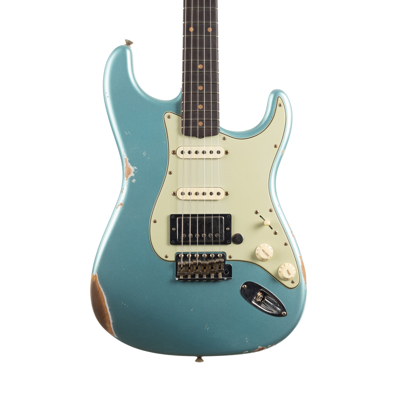 ギター Fender CS 1959 Stratcaster Daphne Blue Fender Custom Shop '59 Stratocaster HSS Relic - Daphne Blue