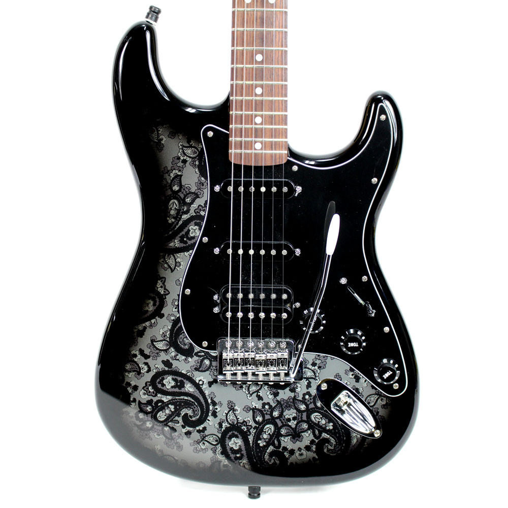 2012 Fender MIM Paisley Stratocaster Electric Guitar in Black