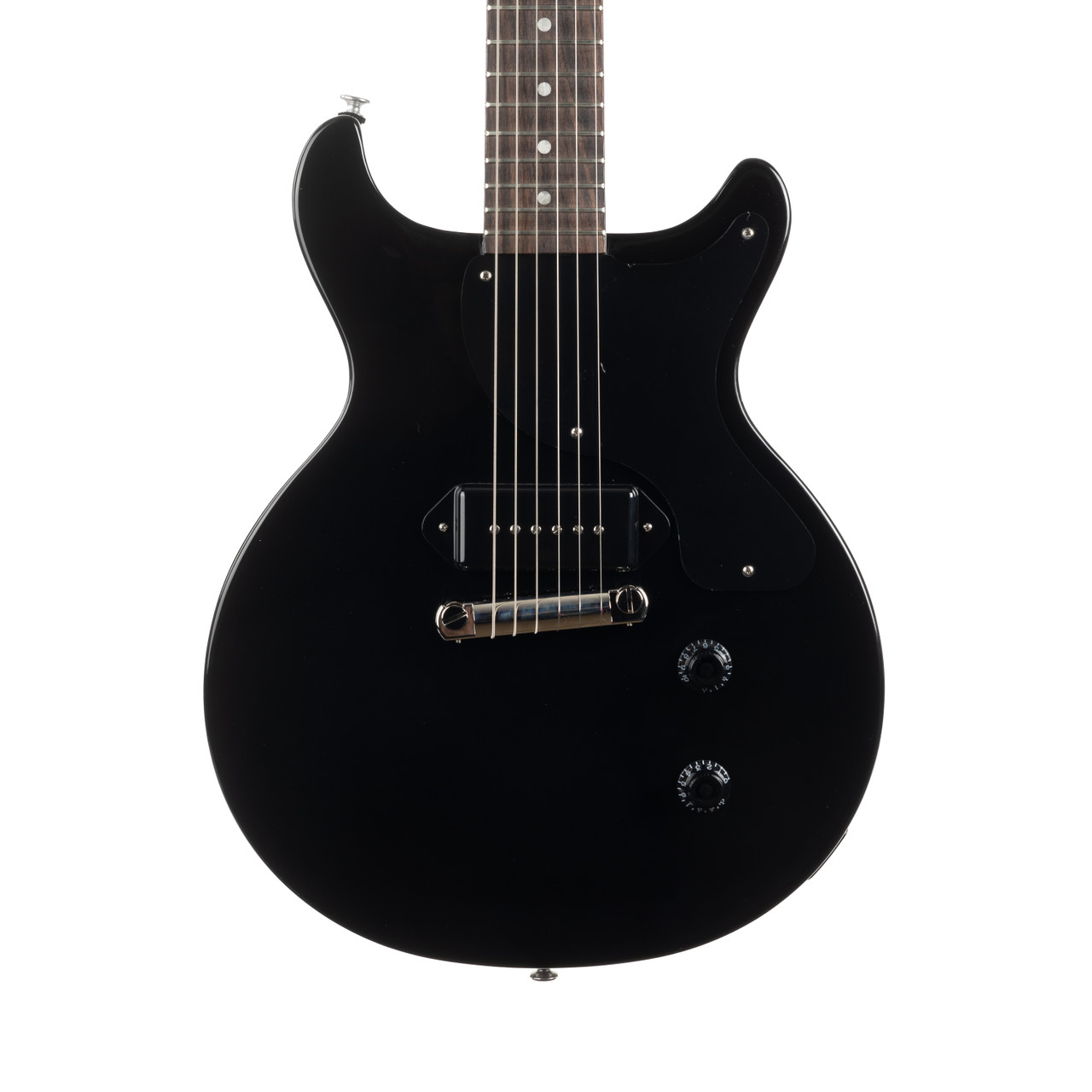 ギター Maison Les Paul Jr Double Cut Way Black Gibson Les Paul Junior Double Cutaway - Ebony | Cream City Music