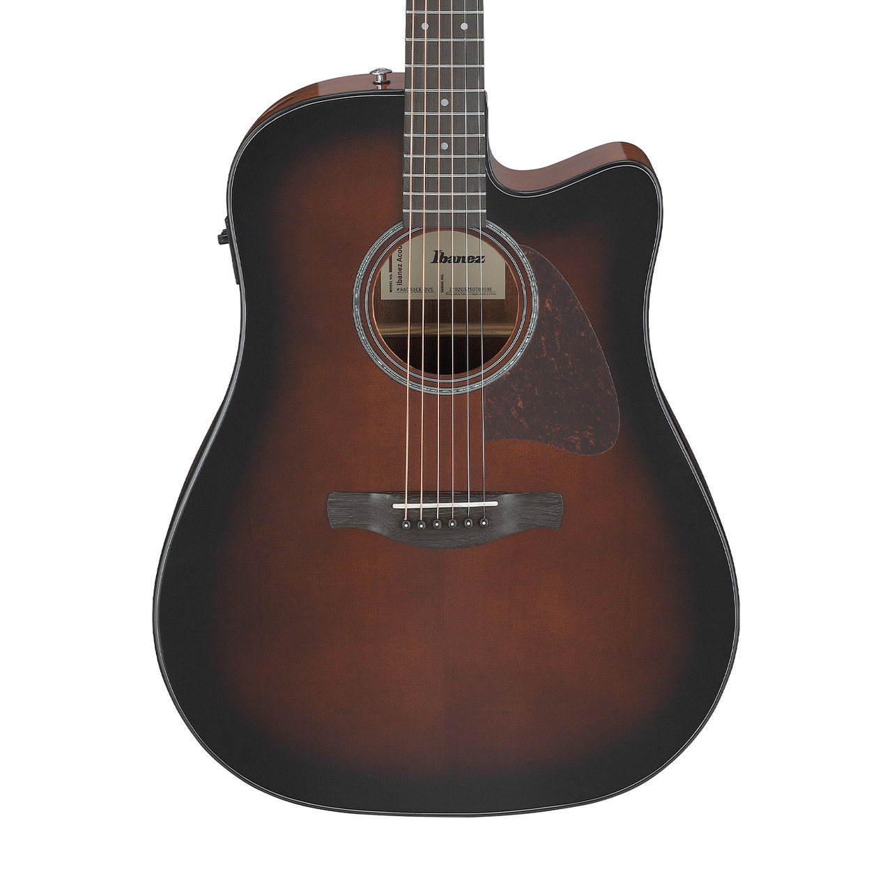 Ibanez エレキギター ダークブラウン Ibanez AAD51CE Acoustic Electric - Dark Violin Sunburst | Cream