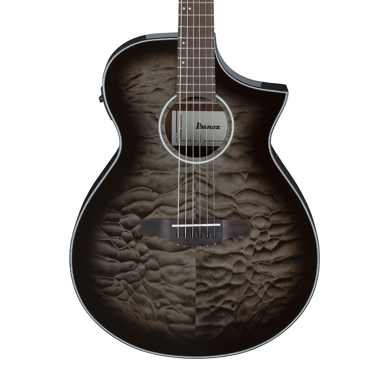 Ibanez AEWC16Q Acoustic Electric - Trans Black Sunburst | Cream