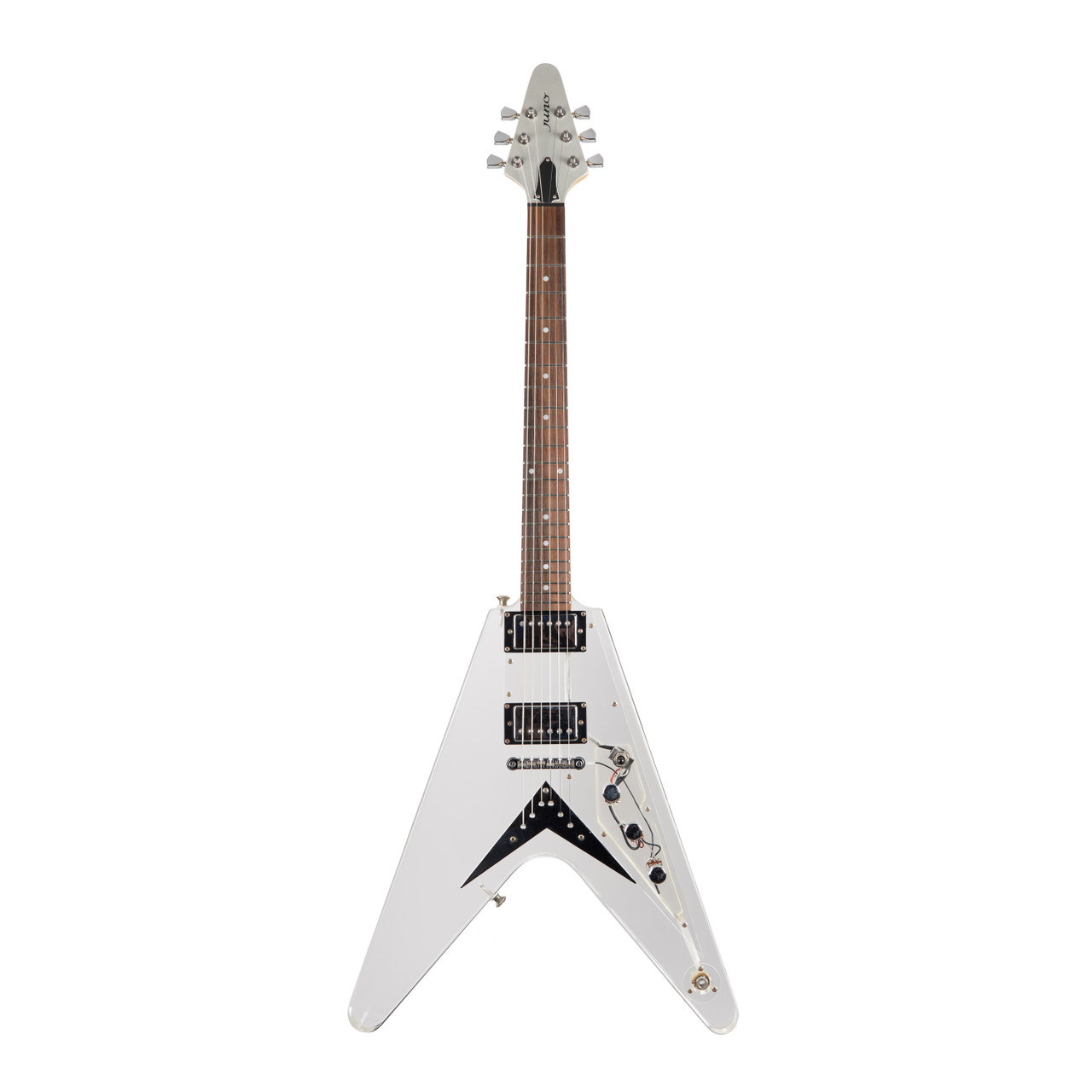 Used Juno Flying V Clear Acrylic Polymer Lucite | Cream City Music