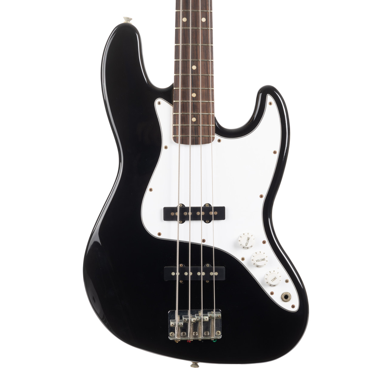 Used Fender Squier Jazz Bass MIM Black 1998 - Cream City Music