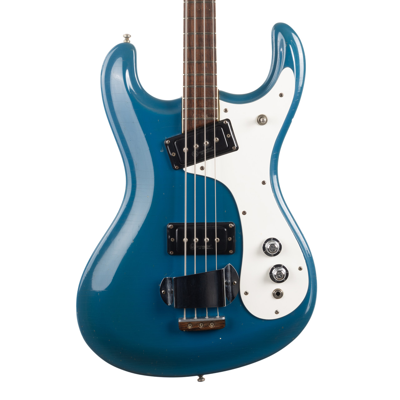 モズライト　ベース　mosrite Vintage Mosrite The Ventures Model Bass Blue 1966 - Cream City Music