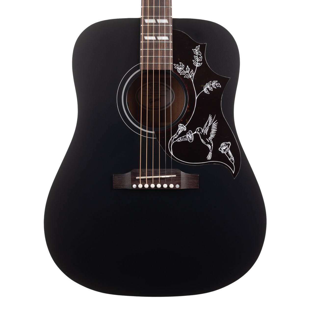 ギター Gibson CS 50th Hummingbird Ebony Gibson Hummingbird Special Acoustic-Electric - Satin Ebony - Cream