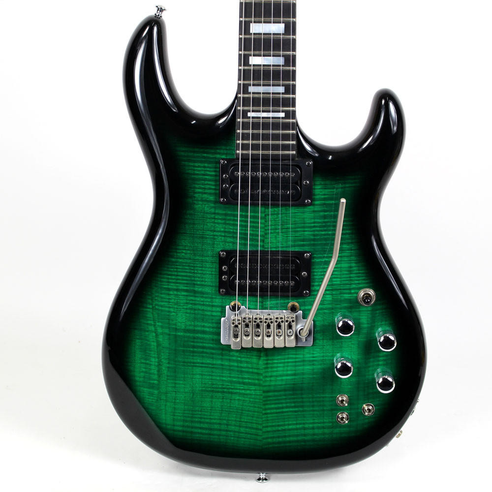 Used Carvin DC-400 Electric Guitar in Green Flame Finish | Cream